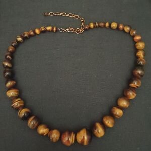 Vintage Tiger Eye Graduated  Beaded Necklace